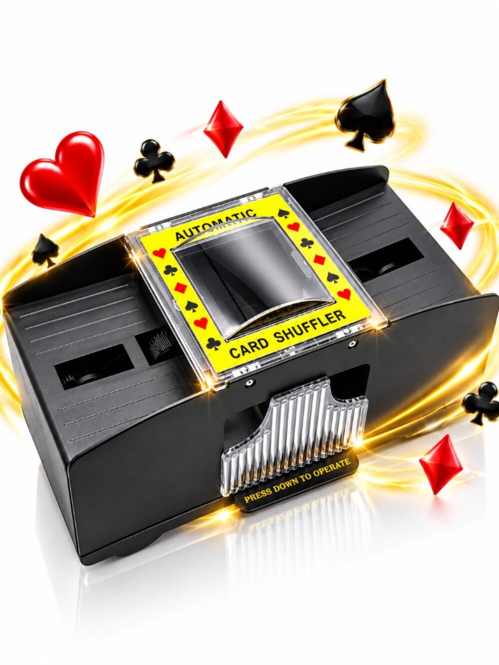 Automatic 1-2 Deck Card Shuffler Battery Operated Poker Blackjack Game Night NIB